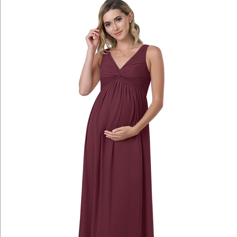 Azazie Yetta Bump Friendly Bridesmaid Dress - Cabernet
